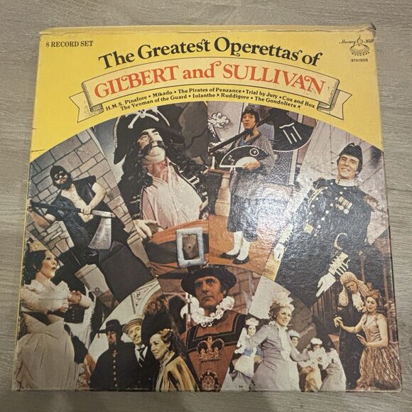 Gilbert & Sullivan 8 LP Box Set The Greatest Operettas Murray Hill Vinyl VG+1979 - Picture 3 of 10
